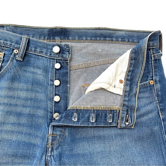 Levi's 501 Original Fit Button Fly Anchor Stretch Straight Jeans, Size 38x32 - Picture 9 of 11